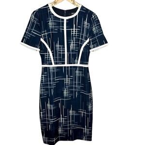 Badgley Mischka Blue Short Sleeve Dress Size 2 EUC